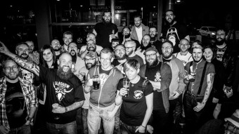The GBMC, The Liverbeards and their many bearded buddies at The 13th Note in Glasgow - Click to enlarge